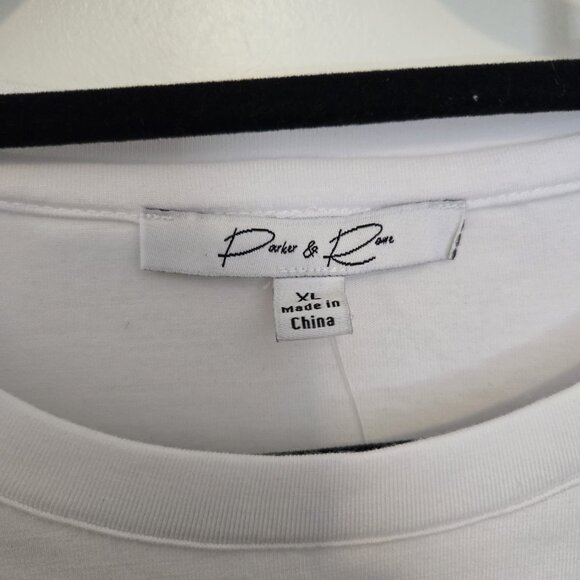 Parker & Rowe White Embellished Shoulder T-Shirt Top - Size XL - Picture 6 of 9